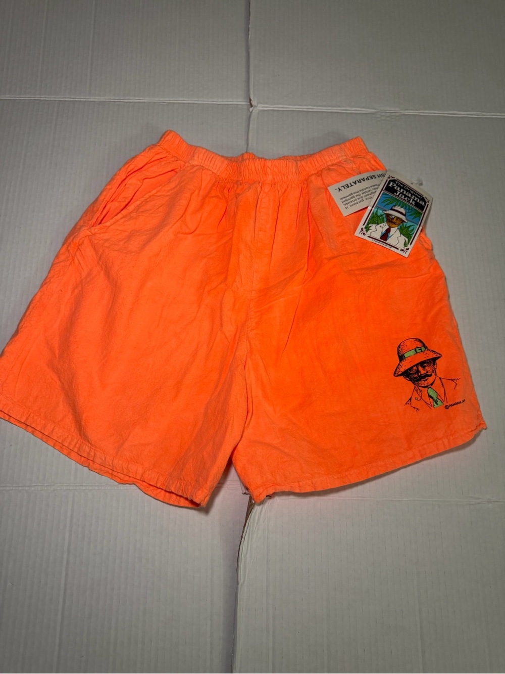 Panama Jack Orange Tie Dye Beach Shorts Men’s Sz S Beach Swimming Trunks Logo
